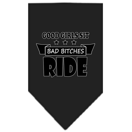 Bitches Ride Screen Print Bandana Black Large
